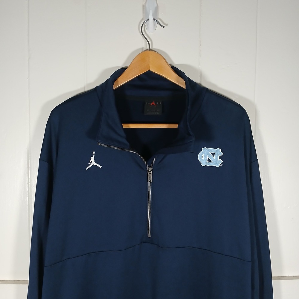 Jordan UNC Tar Heels Jumpman Quarter Zip Pullover Mens XXL Navy M53045 Y2k
